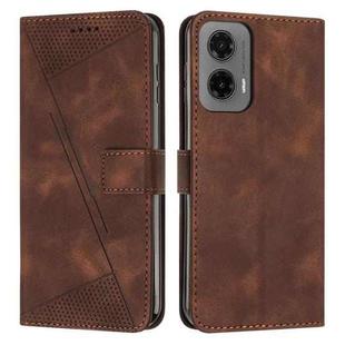 For Motorola Moto G35 Dream Triangle Leather Phone Case with Lanyard(Brown)