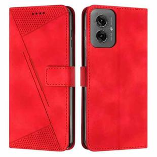 For Motorola Moto G55 Dream Triangle Leather Phone Case with Lanyard(Red)