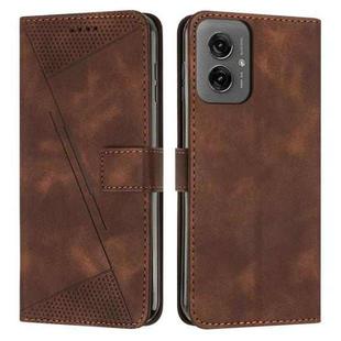 For Motorola Moto G55 Dream Triangle Leather Phone Case with Lanyard(Brown)