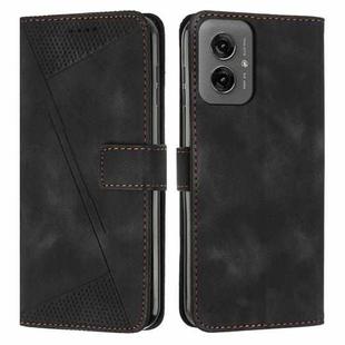 For Motorola Moto G55 Dream Triangle Leather Phone Case with Lanyard(Black)