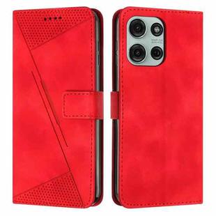 For Motorola Moto G75 Dream Triangle Leather Phone Case with Lanyard(Red)