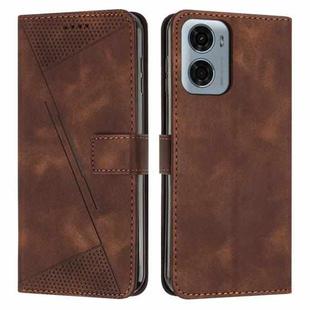 For Motorola Moto G05 Dream Triangle Leather Phone Case with Lanyard(Brown)