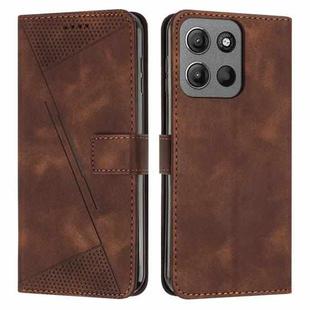 For Motorola Moto G15 Dream Triangle Leather Phone Case with Lanyard(Brown)