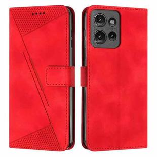 For Motorola Moto G 5G 2025 Dream Triangle Leather Phone Case with Lanyard(Red)