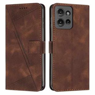 For Motorola Moto G 5G 2025 Dream Triangle Leather Phone Case with Lanyard(Brown)