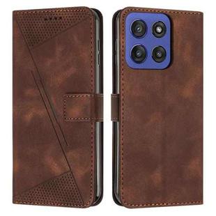 For Motorola Edge 60 Fusion Dream Triangle Leather Phone Case with Lanyard(Brown)