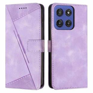 For Motorola Moto G Stylus 5G 2025 Dream Triangle Leather Phone Case with Lanyard(Purple)