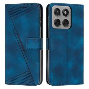 For Motorola Edge 60 Pro Dream Triangle Leather Phone Case with Lanyard(Blue)