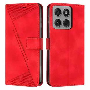 For Motorola Edge 60 Pro Dream Triangle Leather Phone Case with Lanyard(Red)