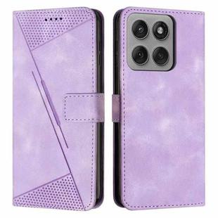 For Motorola Edge 60 Pro Dream Triangle Leather Phone Case with Lanyard(Purple)