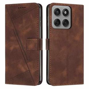 For Motorola Edge 60 Pro Dream Triangle Leather Phone Case with Lanyard(Brown)