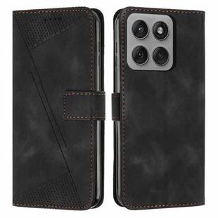 For Motorola Edge 60 Pro Dream Triangle Leather Phone Case with Lanyard(Black)