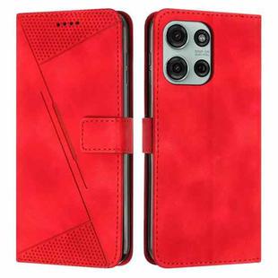 For Motorola Moto G56 5G Dream Triangle Leather Phone Case with Lanyard(Red)