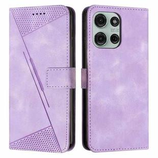 For Motorola Moto G56 5G Dream Triangle Leather Phone Case with Lanyard(Purple)