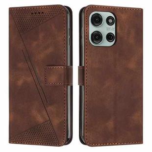 For Motorola Moto G86 5G Dream Triangle Leather Phone Case with Lanyard(Brown)