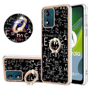 For Motorola Moto E13 Electroplating Dual-side IMD Phone Case with Ring Holder(Equation)