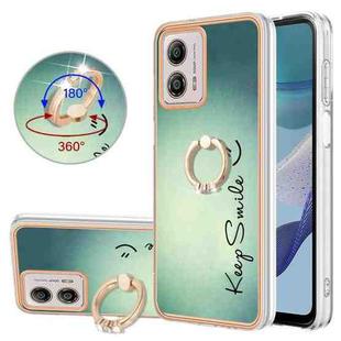 For Motorola Moto G53 / G23 / G13 Electroplating Dual-side IMD Phone Case with Ring Holder(Smile)