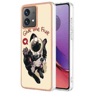 For Motorola Moto G84 Electroplating Dual-side IMD Phone Case with Ring Holder(Lucky Dog)