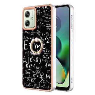 For Motorola Moto G54 Electroplating Dual-side IMD Phone Case with Ring Holder(Equation)