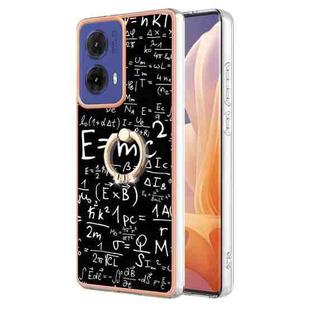 For Motorola Moto G85 Electroplating Dual-side IMD Phone Case with Ring Holder(Equation)