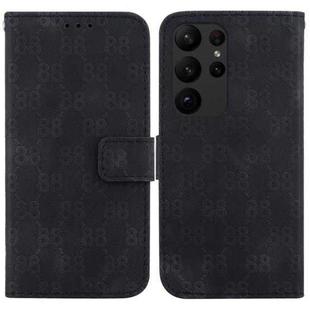 For Samsung Galaxy S23 Ultra 5G Double 8-shaped Embossed Leather Phone Case(Black)