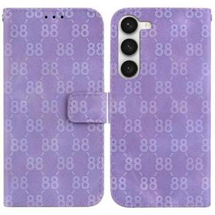 For Samsung Galaxy S23+ 5G Double 8-shaped Embossed Leather Phone Case(Purple)