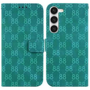 For Samsung Galaxy S23 5G Double 8-shaped Embossed Leather Phone Case(Green)