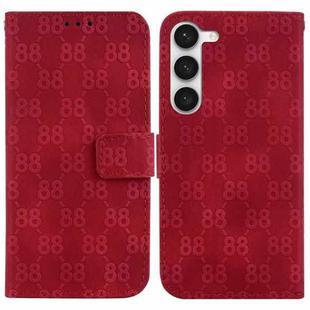For Samsung Galaxy S23 5G Double 8-shaped Embossed Leather Phone Case(Red)