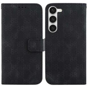For Samsung Galaxy S23 5G Double 8-shaped Embossed Leather Phone Case(Black)