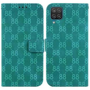 For Samsung Galaxy A12 5G Double 8-shaped Embossed Leather Phone Case(Green)