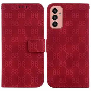 For Samsung Galaxy M13 4G Double 8-shaped Embossed Leather Phone Case(Red)