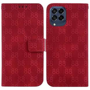 For Samsung Galaxy M53 5G Double 8-shaped Embossed Leather Phone Case(Red)