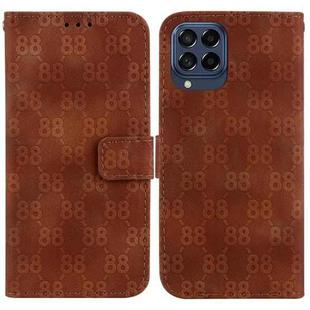 For Samsung Galaxy M33 5G Double 8-shaped Embossed Leather Phone Case(Brown)
