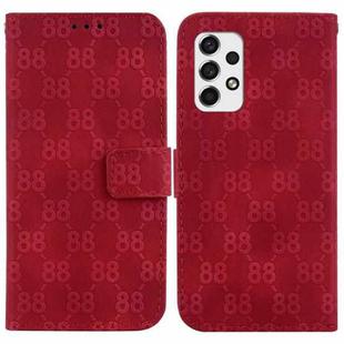 For Samsung Galaxy A73 5G Double 8-shaped Embossed Leather Phone Case(Red)