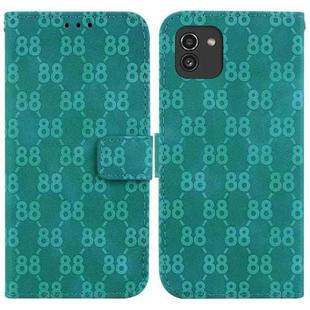 For Samsung Galaxy A03 166mm Double 8-shaped Embossed Leather Phone Case(Green)