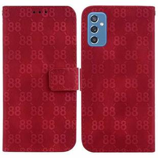 For Samsung Galaxy M52 5G Double 8-shaped Embossed Leather Phone Case(Red)