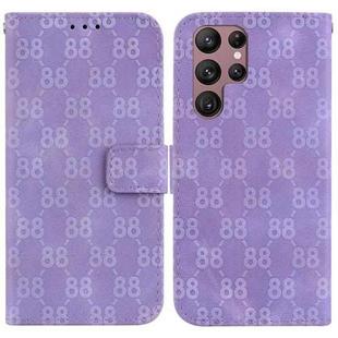 For Samsung Galaxy S22 Ultra 5G Double 8-shaped Embossed Leather Phone Case(Purple)