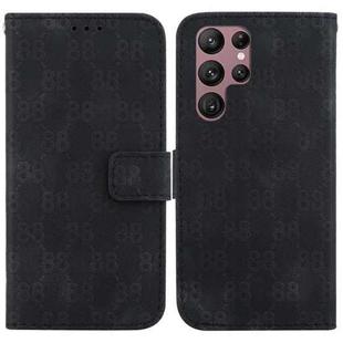 For Samsung Galaxy S22 Ultra 5G Double 8-shaped Embossed Leather Phone Case(Black)