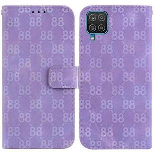 For Samsung Galaxy A22 4G Double 8-shaped Embossed Leather Phone Case(Purple)