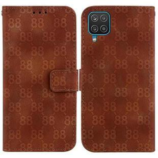 For Samsung Galaxy A22 4G Double 8-shaped Embossed Leather Phone Case(Brown)