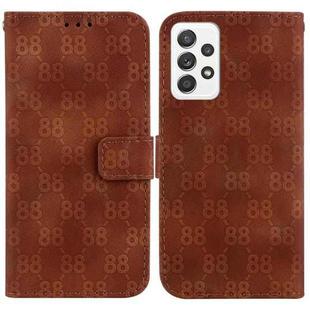 For Samsung Galaxy A52 5G / 4G Double 8-shaped Embossed Leather Phone Case(Brown)