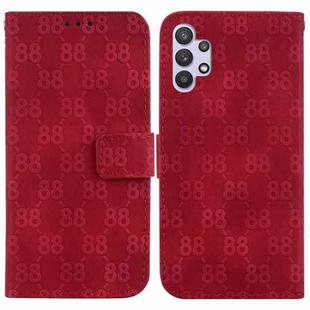 For Samsung Galaxy A32 5G Double 8-shaped Embossed Leather Phone Case(Red)
