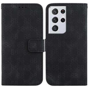 For Samsung Galaxy S21 Ultra 5G Double 8-shaped Embossed Leather Phone Case(Black)
