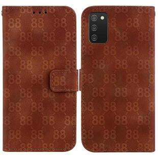 For Samsung Galaxy A02s US 164.2mm Double 8-shaped Embossed Leather Phone Case(Brown)