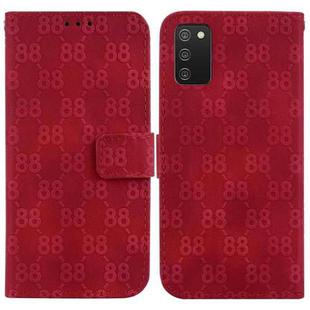 For Samsung Galaxy A02s EU 166.5mm Double 8-shaped Embossed Leather Phone Case(Red)