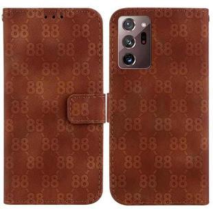 For Samsung Galaxy Note20 Ultra Double 8-shaped Embossed Leather Phone Case(Brown)