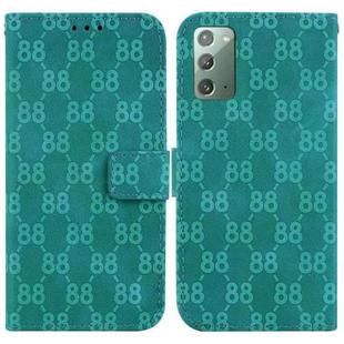 For Samsung Galaxy Note20 Double 8-shaped Embossed Leather Phone Case(Green)