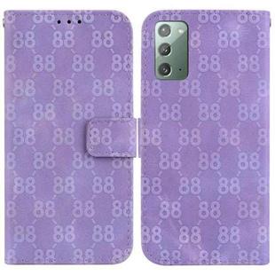 For Samsung Galaxy Note20 Double 8-shaped Embossed Leather Phone Case(Purple)