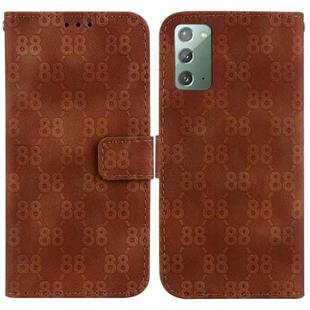 For Samsung Galaxy Note20 Double 8-shaped Embossed Leather Phone Case(Brown)