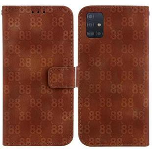 For Samsung Galaxy A51 5G Double 8-shaped Embossed Leather Phone Case(Brown)